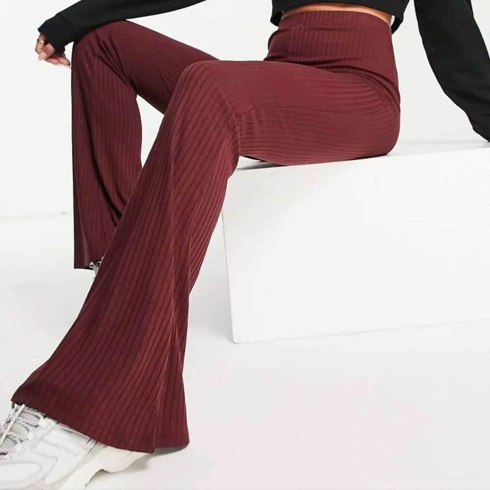 Asos Design Rib Flare Pant